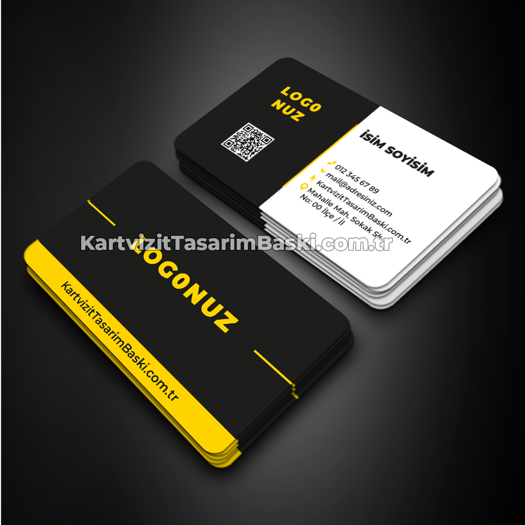 İşletmeler için modern profesyonel kartvizit tasarımı ve kaliteli kartvizit baskı örneği